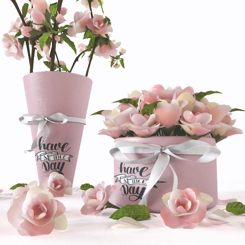 decoration - Rose flowers set 07 3D Model
