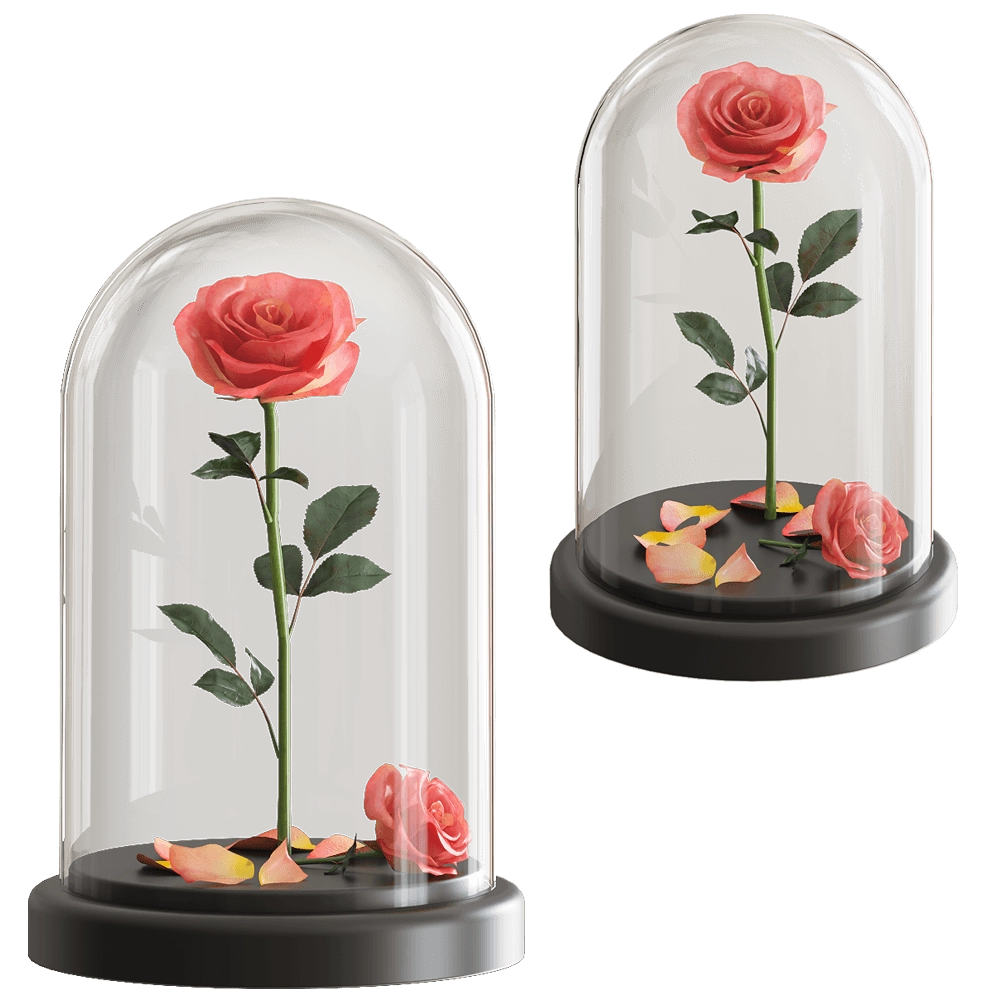 decoration - Rose in a glass 3D Model