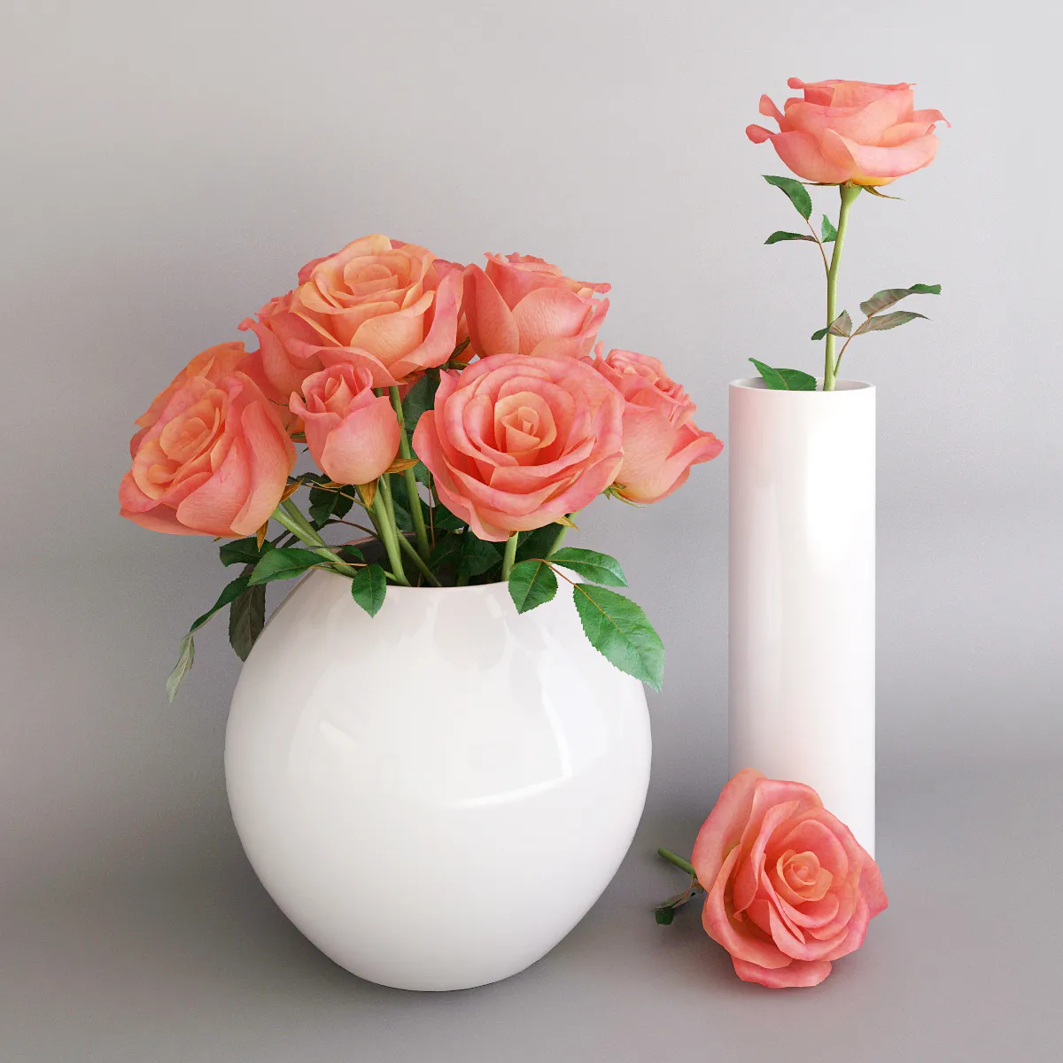 decoration - Roses in a vase 05 3D Model