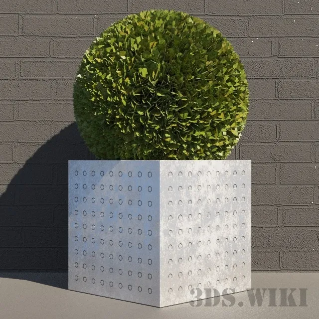 decoration - Round bush - lawn 3D Model