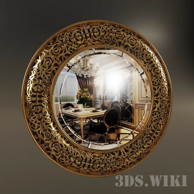 decoration - Round classic mirror 3D Model