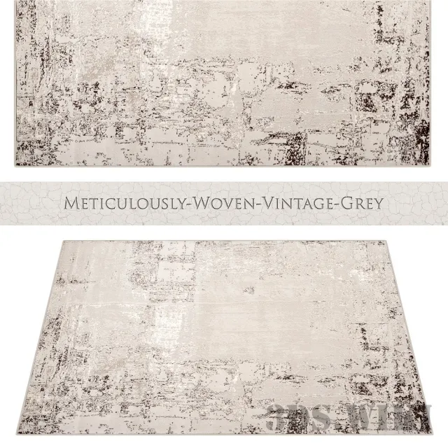 decoration - Rug Meticulously Woven Vintage Gray 3D Model