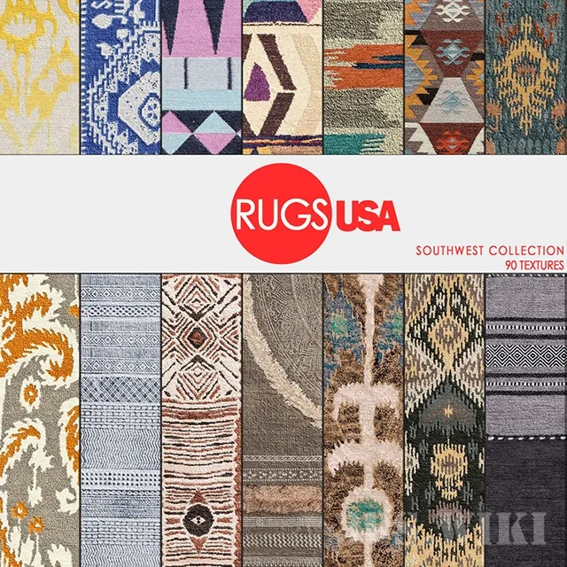decoration - Rugs USA Southwest collection carpet set 3D Model