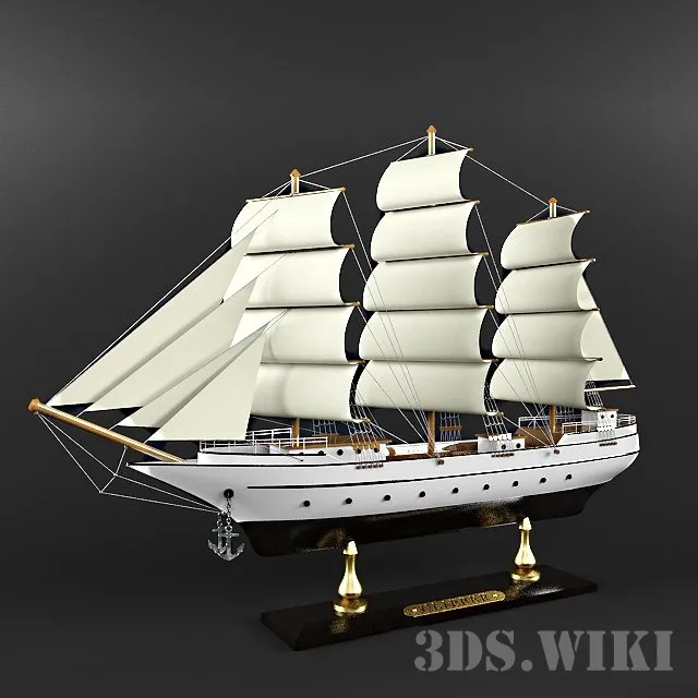 decoration - Sailboat on a stand 3D Model