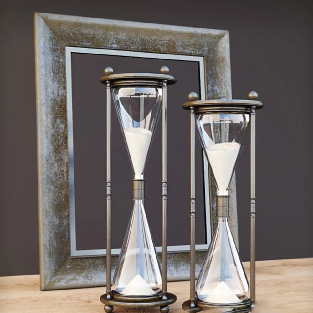 decoration - Sand Hourglass and picture frame 3D Model