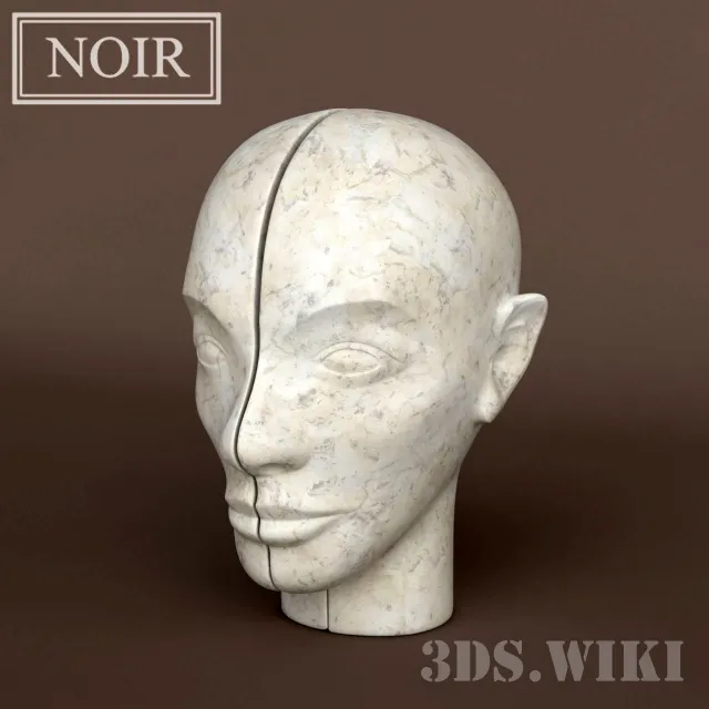 decoration - Sculpture head made of stone 3D Model
