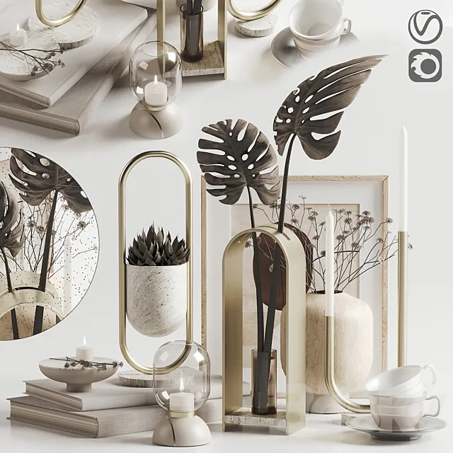 Decoration Set 002 Arche Collection Hauri Candleholder by Peca 3DModel