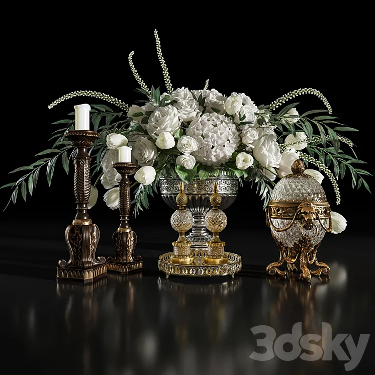 Decoration Set 28 Elegant and Antique. 3D Model Free