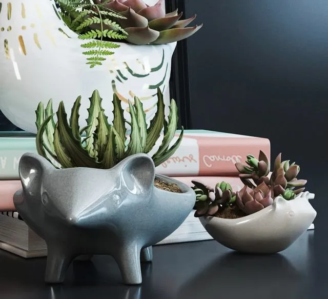 decoration - Set chicken and hedgehogs 3D Model