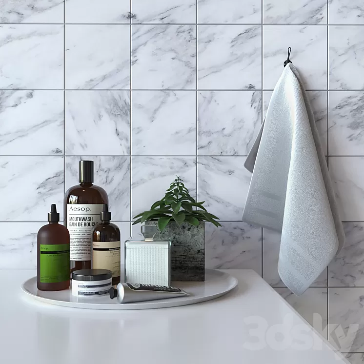 Decoration set for bathroom AESOP 3D Model