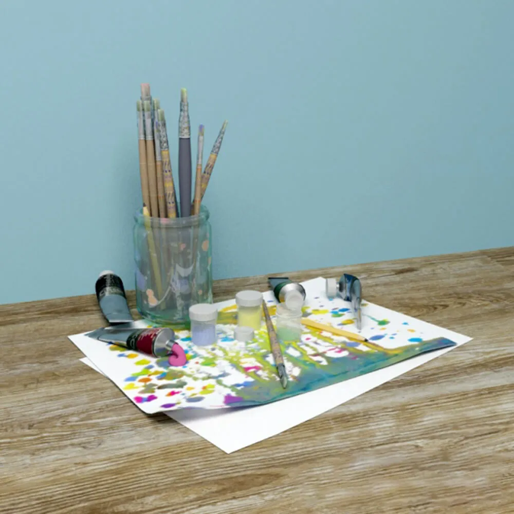 decoration - Set of art tools 3D Model