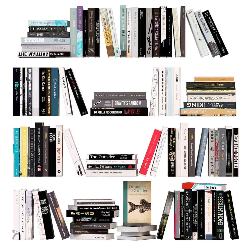 decoration - Set of books 100 number 1 3D Model