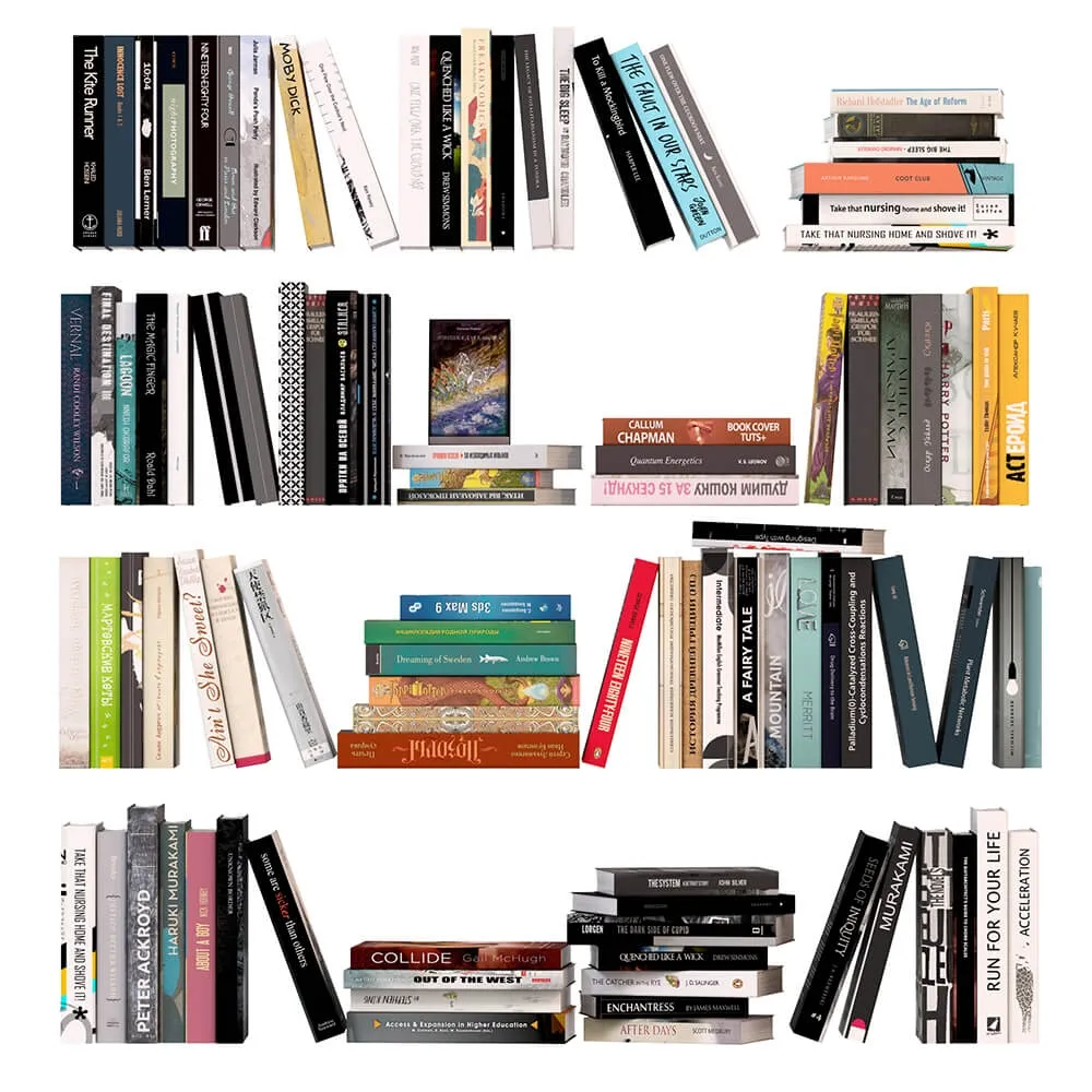 decoration - Set of books 100 pcs. 2 3D Model