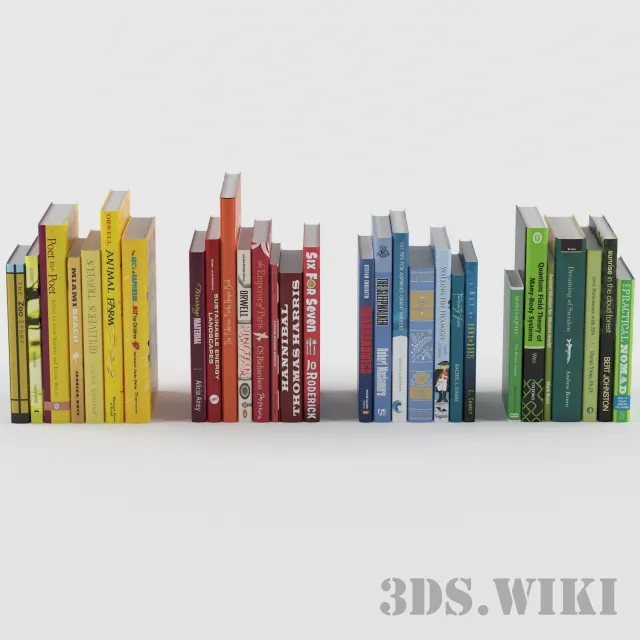 decoration - Set of books in different color proportions 3D Model