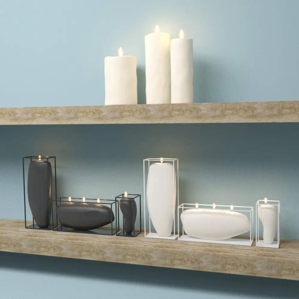 decoration - Set of candles 3D Model