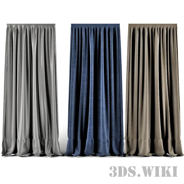 decoration - Set of classic curtains 3D Model