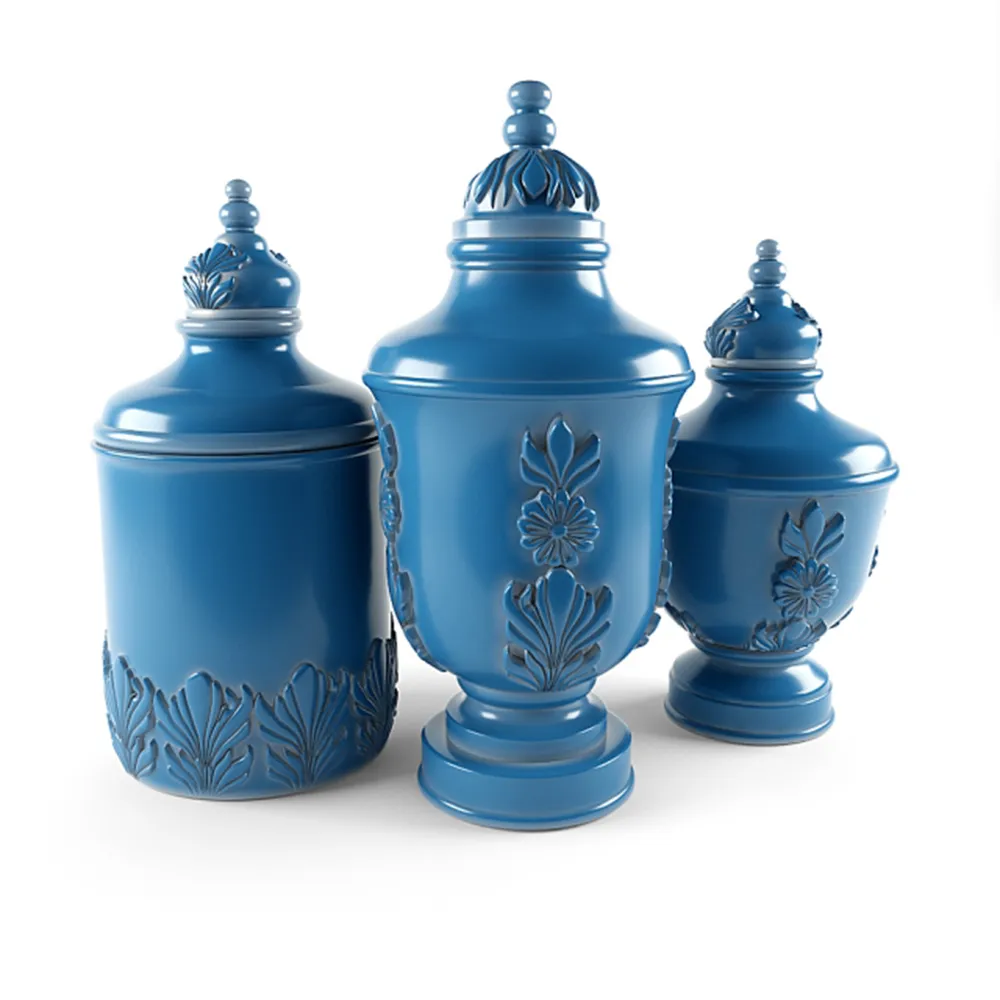 decoration - Set of classic urns 3D Model