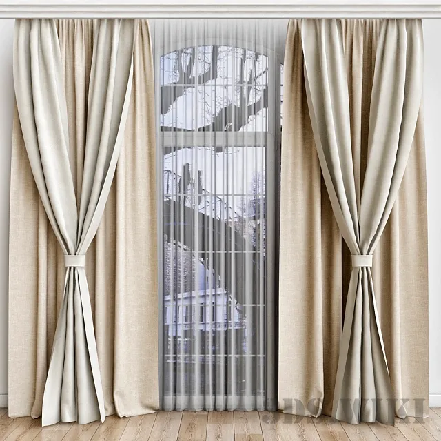 decoration - Set of curtains 3D Model