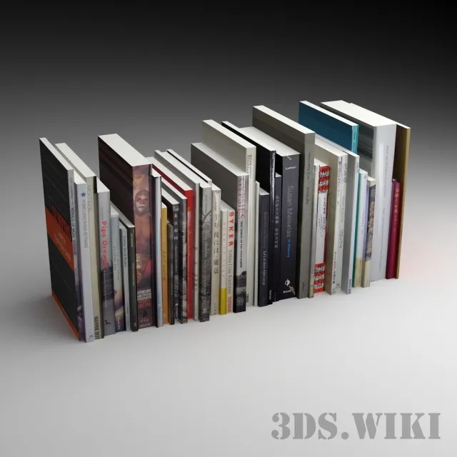 decoration - Set of foreign books 3D Model