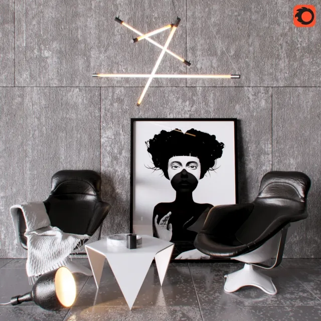 decoration - Set of furniture 3D Model