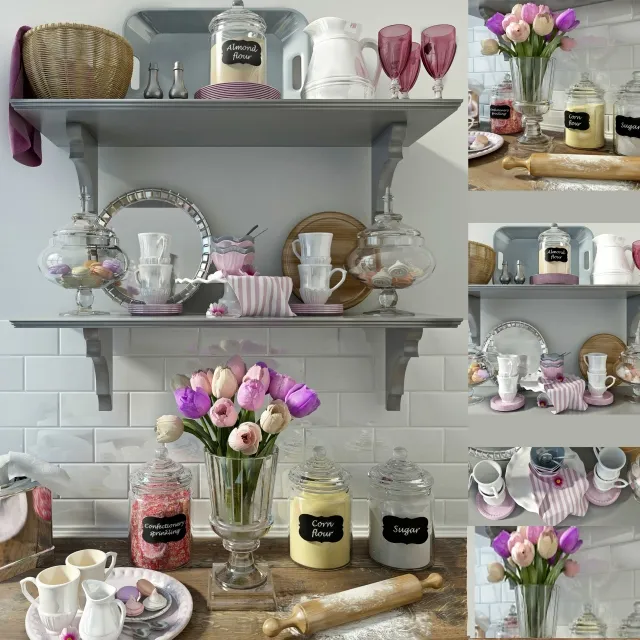 decoration - Set of kitchen decor 2 3D Model