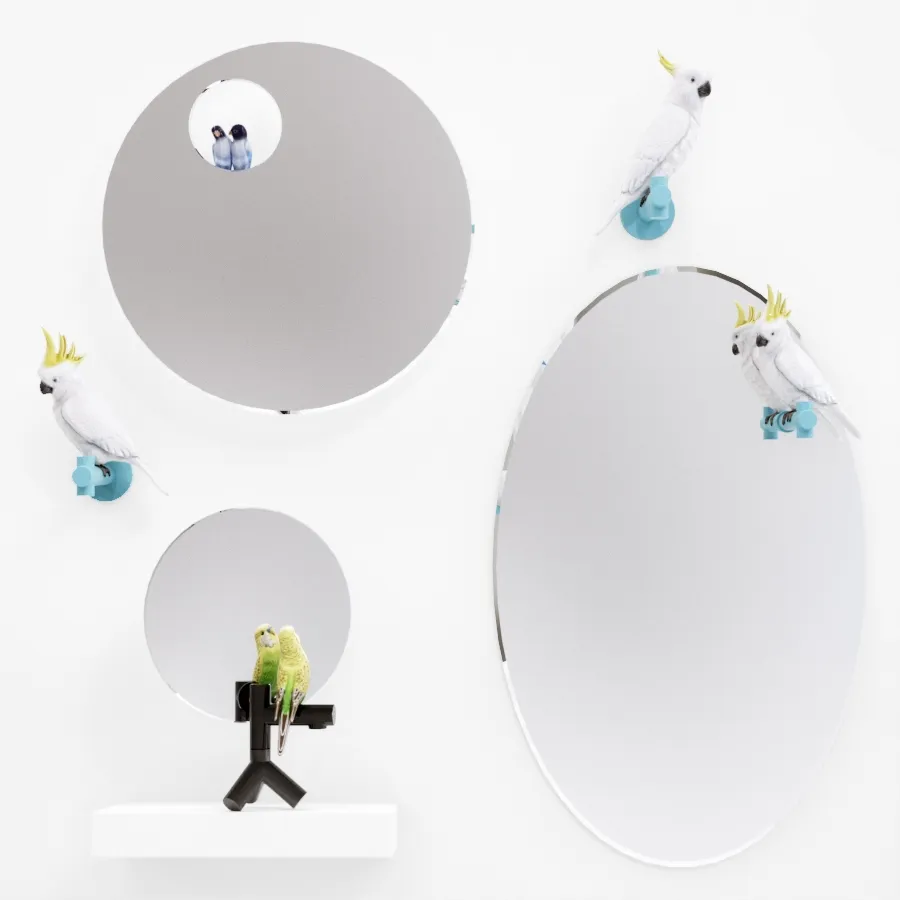 decoration - Set of mirrors The Parrot Party 3D Model