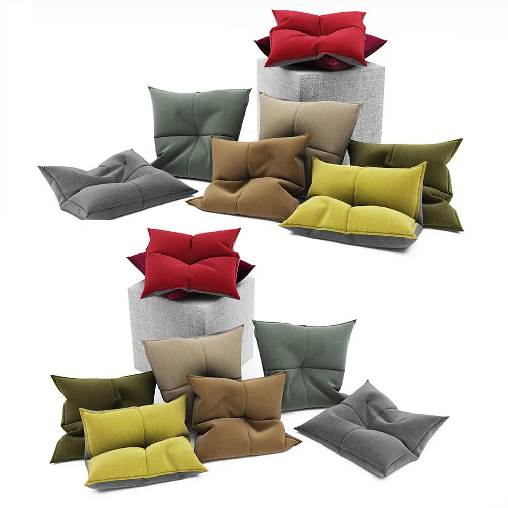 decoration - Set of modern beautiful pillows 3D Model