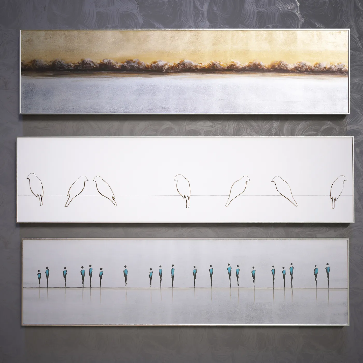 decoration - Set of modern paintings 02 3D Model