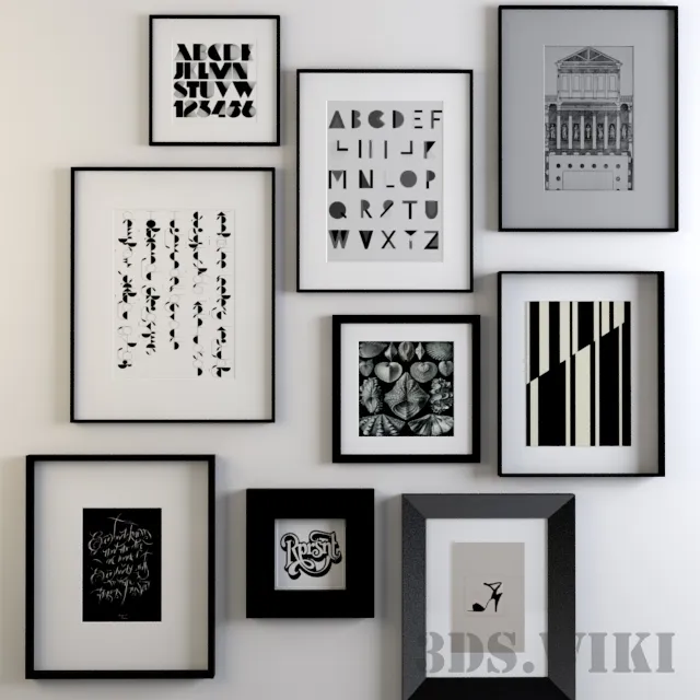 decoration - Set of modern paintings 3D Model