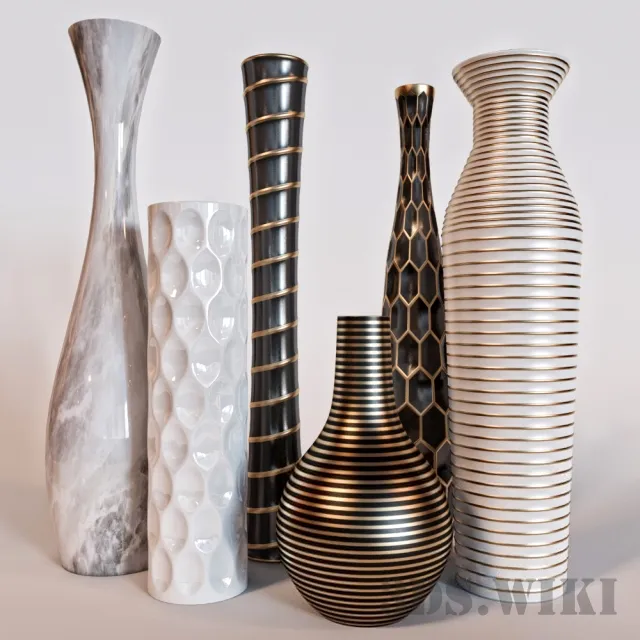 decoration - Set of modern vases 3D Model