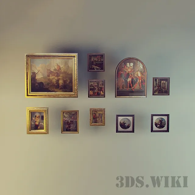decoration - Set of museum paintings 3D Model