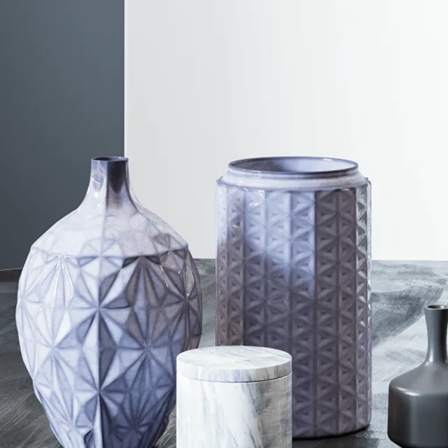 decoration - Set vases Ellos Home  Corona 3D Model