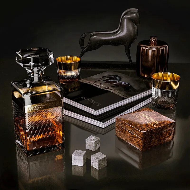 decoration - Set whiskey and horses 3 3D Model