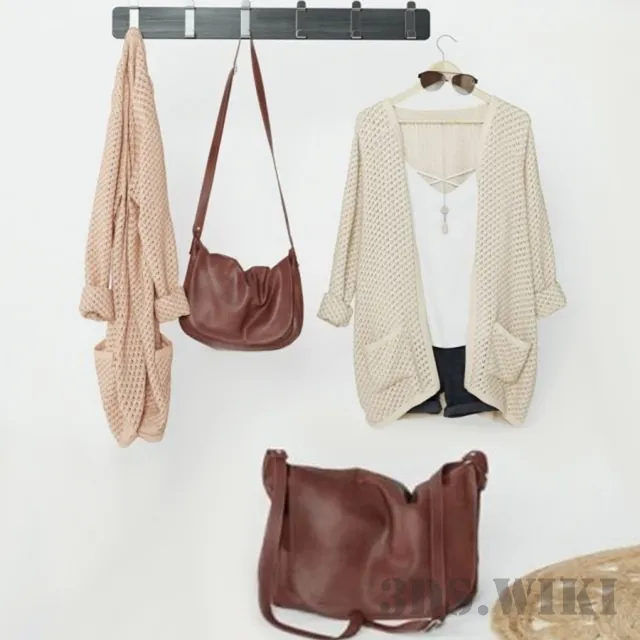 decoration - Set with leather bags 3D Model