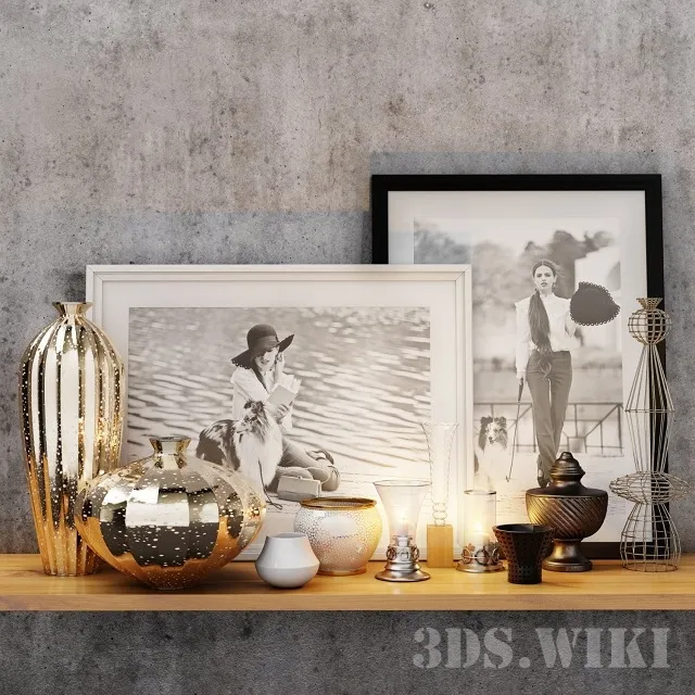 decoration - Shelf decorative set 3D Model