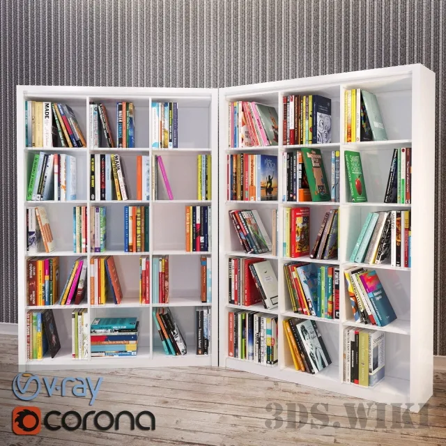 decoration - Shelf with real books 3D Model