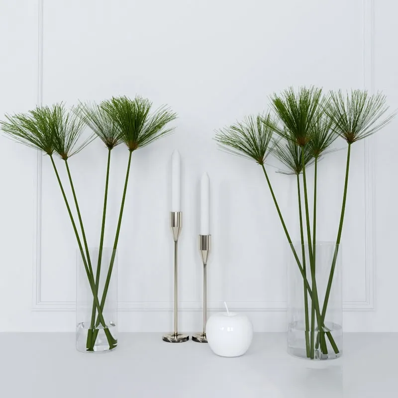 decoration - Shoots of papyrus in a glass vase 3D Model