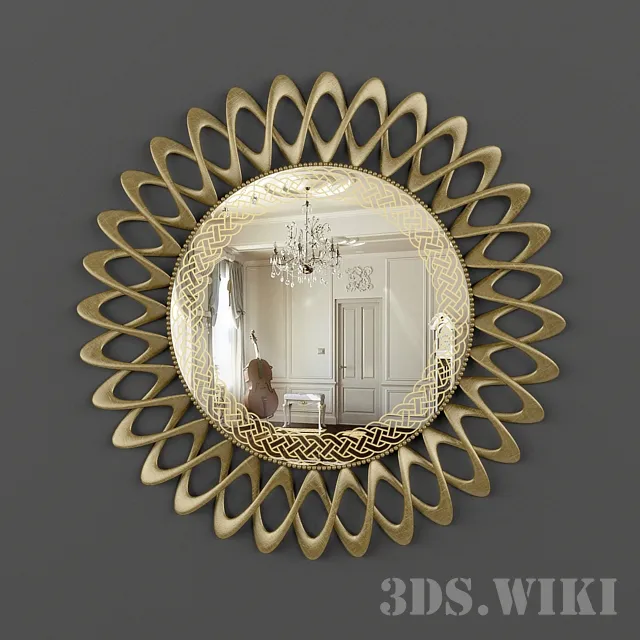 decoration - Small Wall Mirror in a Beautiful Frame 3D Model