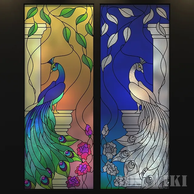 decoration - Stained Glass Peacock 3D Model