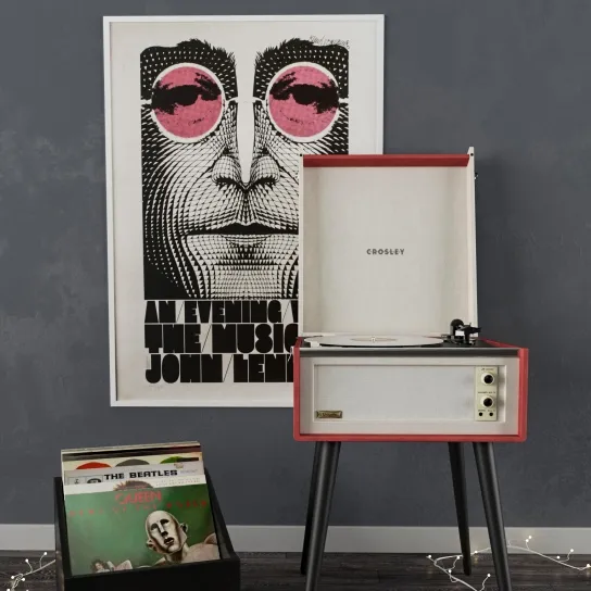 decoration - Standing Vinyl record player set 3D Model