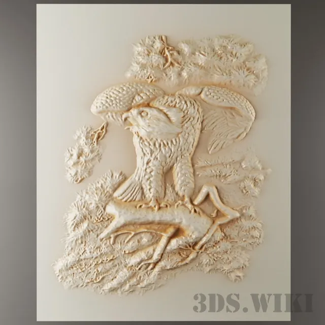 decoration - Stucco bas-relief eagle 3D Model