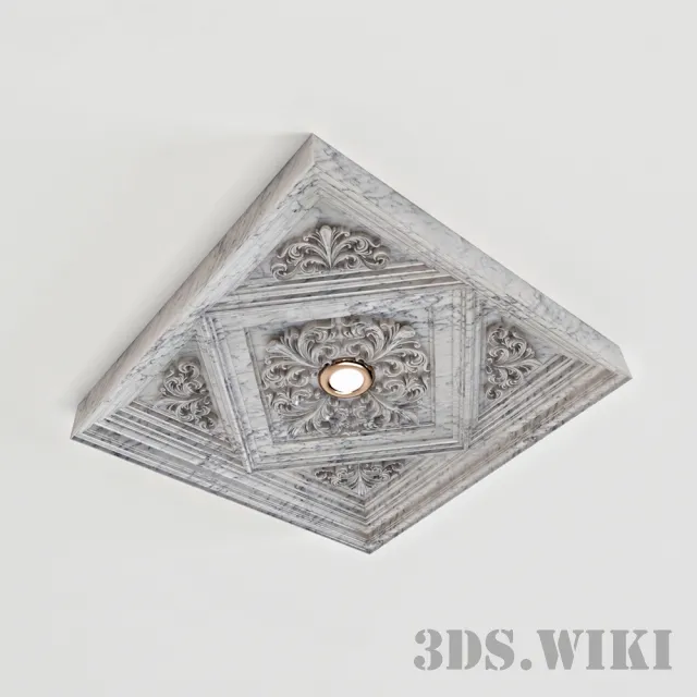 decoration - Stucco Caisson with Stone Texture 3D Model