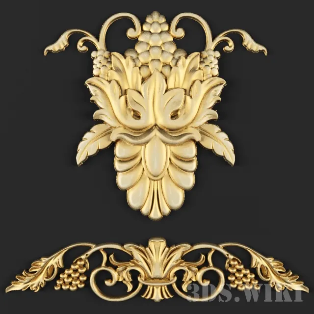 decoration - Stucco grapes 3D Model