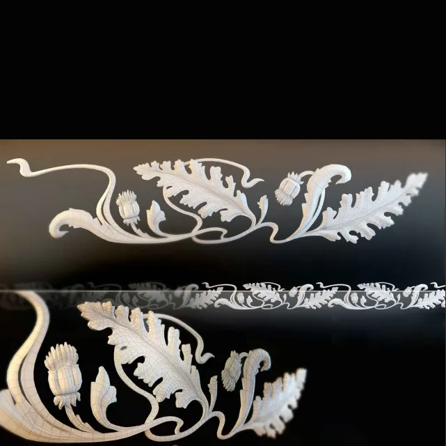 decoration - Stucco in the art nouveau style 3D Model