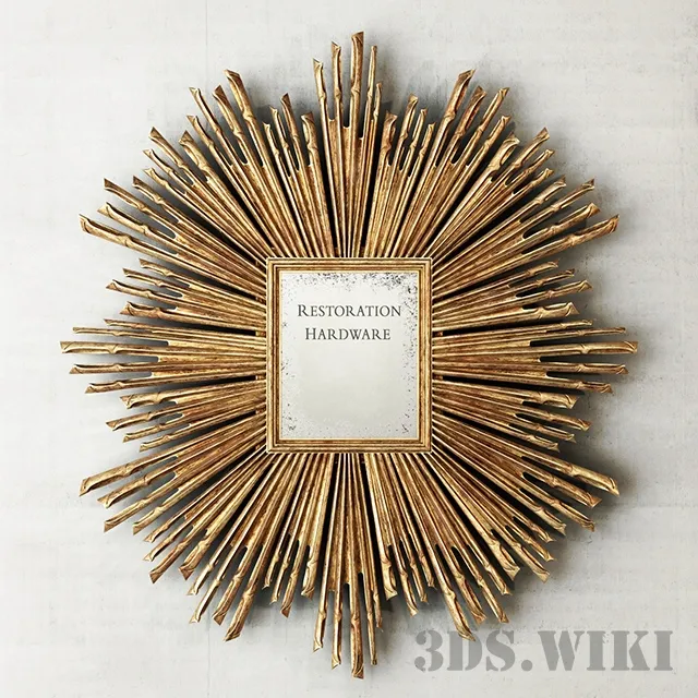 decoration - Sunburst wall mirror 3D Model