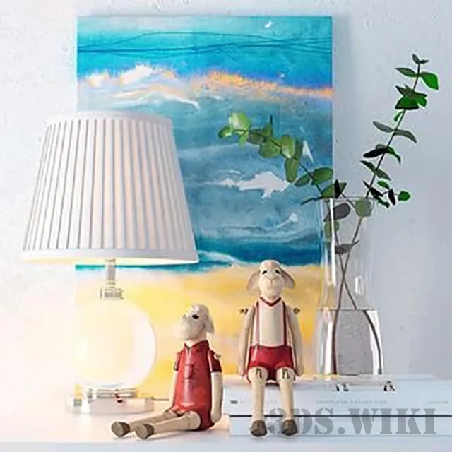 decoration - Table lamp Eichholtz Octavia and decor 3D Model