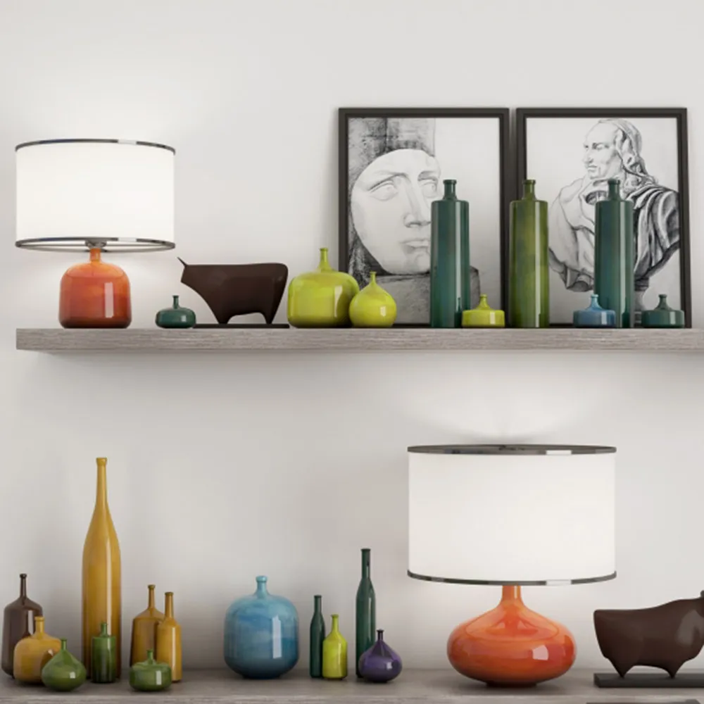 decoration - Table lamps vases and various items 3D Model