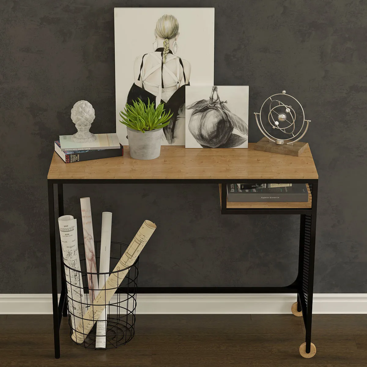 decoration - Table with decorative set 05 3D Model