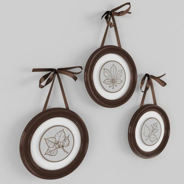 decoration - Three piece botanical wall decor set 3D Model