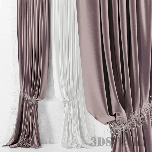 decoration - Tie-back curtains 3D Model